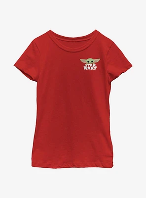 Star Wars The Mandalorian Child Faux Pocket Cute Youth Girls T-Shirt