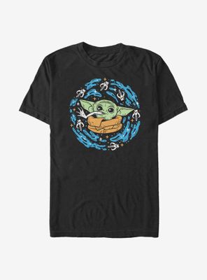 Star Wars The Mandalorian Child Frog Spiral T-Shirt