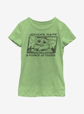 Star Wars The Mandalorian Child Snacks, Naps Youth Girls T-Shirt