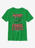 Star Wars The Mandalorian Child Merry Force Christmas Youth T-Shirt