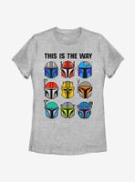 Star Wars The Mandalorian Bountiful Helmets Womens T-Shirt