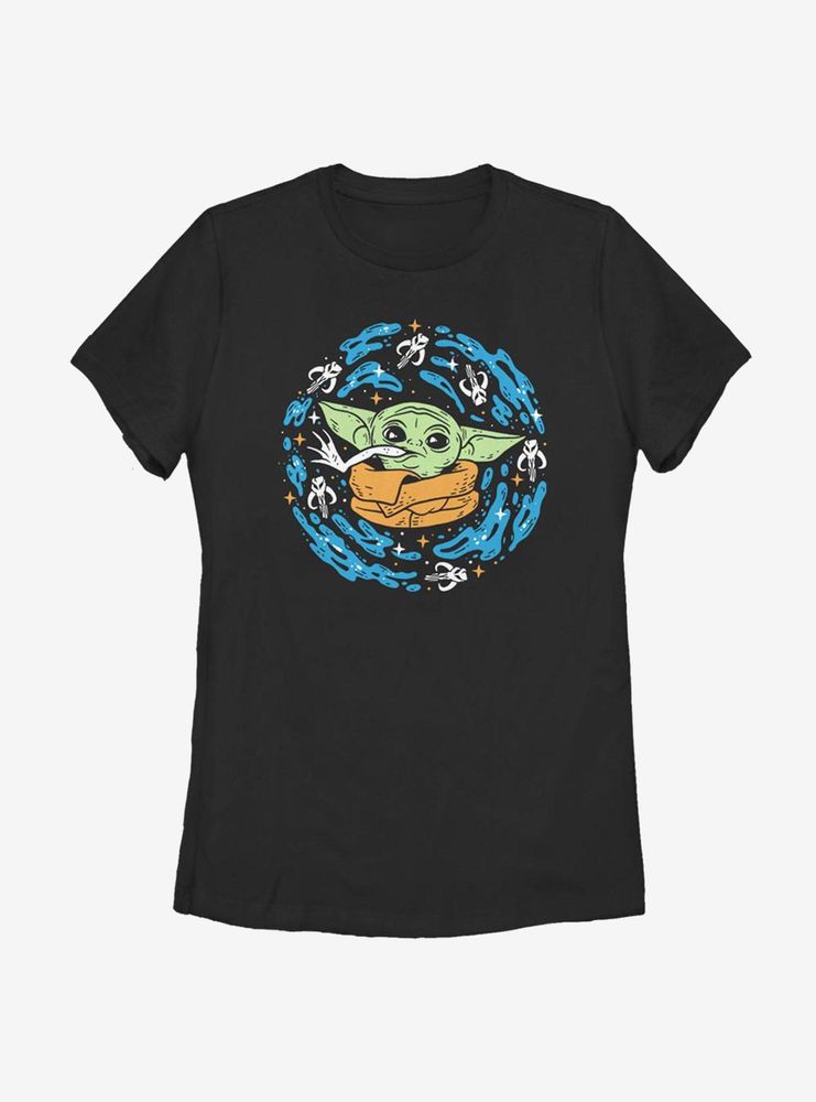 Star Wars The Mandalorian Child Frog Spiral Womens T-Shirt