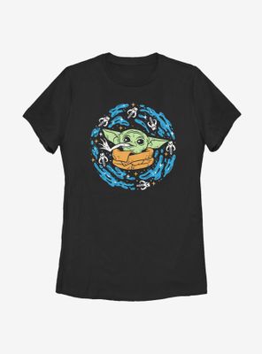 Star Wars The Mandalorian Child Frog Spiral Womens T-Shirt