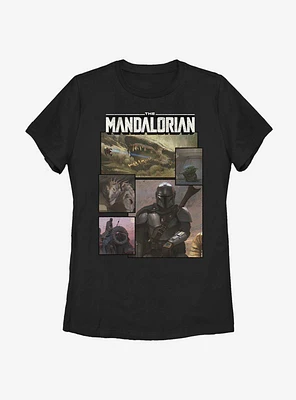 Star Wars The Mandalorian Square Panels Womens T-Shirt
