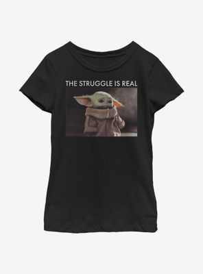 Star Wars The Mandalorian Child Struggle Is Real Youth Girls T-Shirt