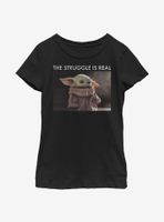 Star Wars The Mandalorian Child Struggle Is Real Youth Girls T-Shirt