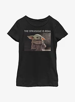 Star Wars The Mandalorian Child Struggle Is Real Youth Girls T-Shirt