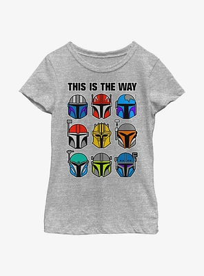 Star Wars The Mandalorian Bountiful Helmets Youth Girls T-Shirt