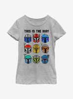 Star Wars The Mandalorian Bountiful Helmets Youth Girls T-Shirt