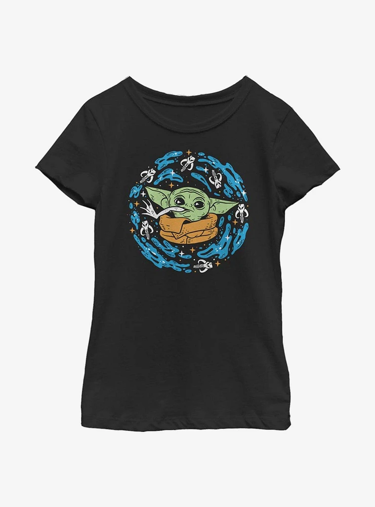 Star Wars The Mandalorian Child Frog Spiral Youth Girls T-Shirt