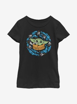 Star Wars The Mandalorian Child Frog Spiral Youth Girls T-Shirt
