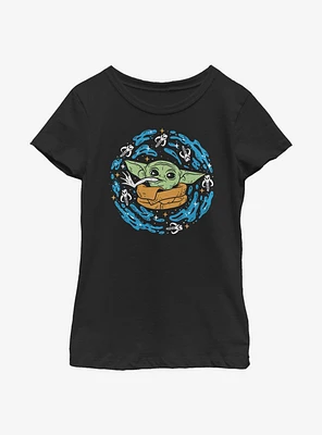 Star Wars The Mandalorian Child Frog Spiral Youth Girls T-Shirt