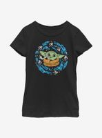 Star Wars The Mandalorian Child Frog Spiral Youth Girls T-Shirt