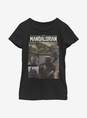 Star Wars The Mandalorian Square Panels Youth Girls T-Shirt