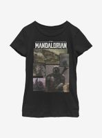 Star Wars The Mandalorian Square Panels Youth Girls T-Shirt