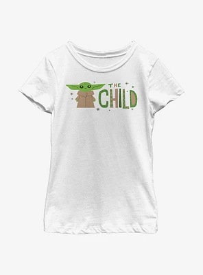 Star Wars The Mandalorian Child Green Stars Youth Girls T-Shirt