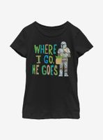 Star Wars The Mandalorian Child I Go He Goes Youth Girls T-Shirt