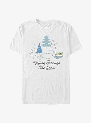 Star Wars The Mandalorian Child Rolling Through Snow T-Shirt