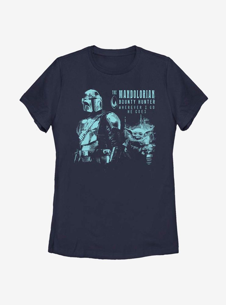 Star Wars The Mandalorian Child Wherever He Goes Womens T-Shirt