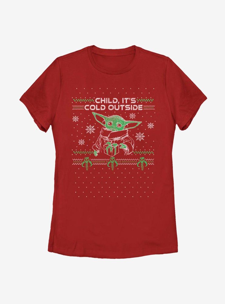 Star Wars The Mandalorian Child It's Cold Outside Womens T-Shirt