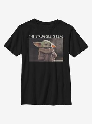 Star Wars The Mandalorian Child Struggle Is Real Youth T-Shirt