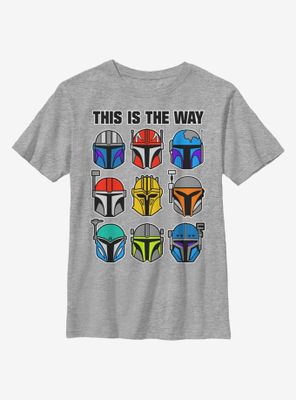 Star Wars The Mandalorian Bountiful Helmets Youth T-Shirt