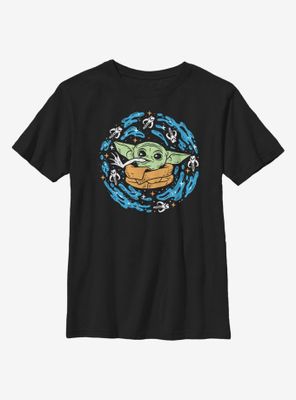 Star Wars The Mandalorian Child Frog Spiral Youth T-Shirt