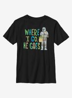 Star Wars The Mandalorian Child I Go He Goes Youth T-Shirt