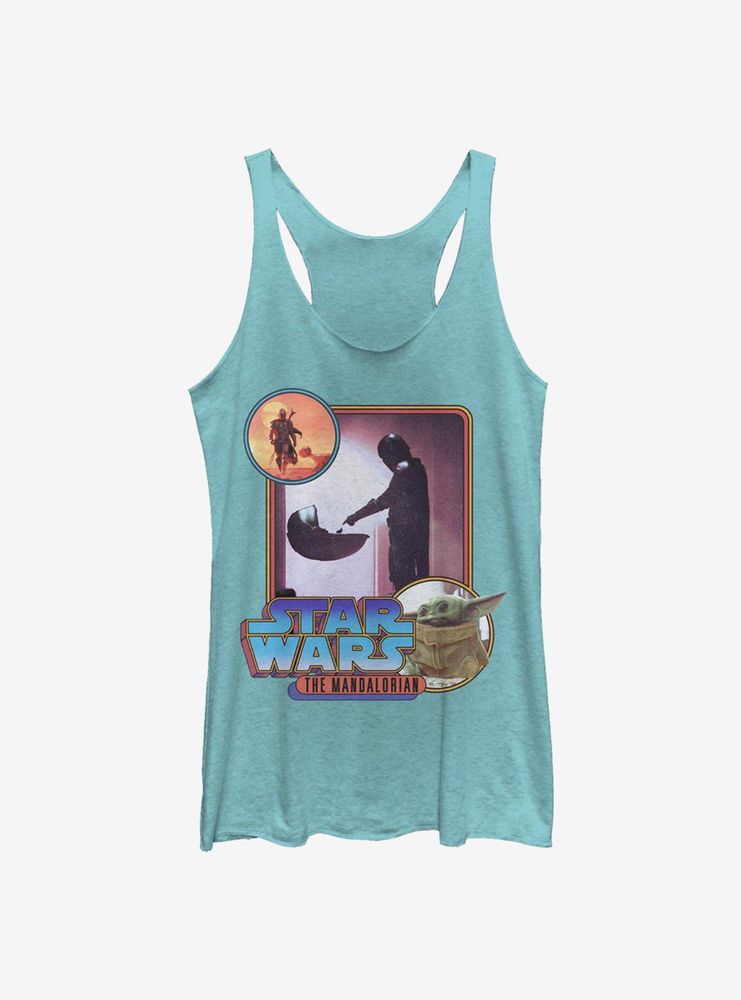 Star Wars The Mandalorian Child Retro Design Womens Tank Top