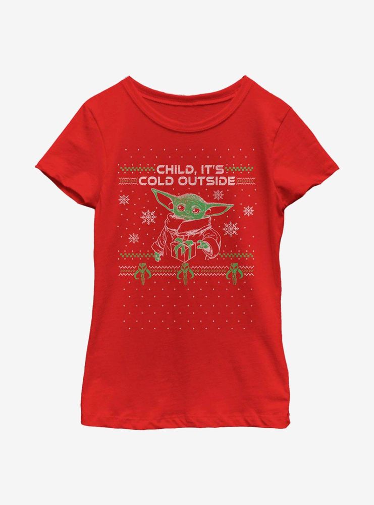 Star Wars The Mandalorian Child It's Cold Outside Youth Girls T-Shirt