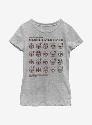 Star Wars The Mandalorian Creed Helmet Youth Girls T-Shirt