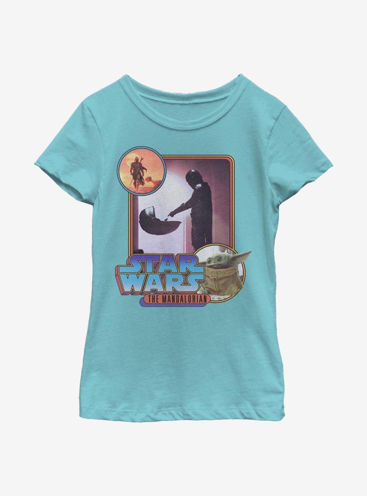 Star Wars The Mandalorian Child Retro Design Youth Girls T-Shirt