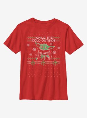 Star Wars The Mandalorian Child It's Cold Outside Youth T-Shirt