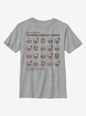 Star Wars The Mandalorian Creed Helmet Youth T-Shirt