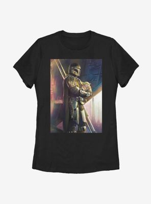 Star Wars The Mandalorian Standing With Child Womens T-Shirt