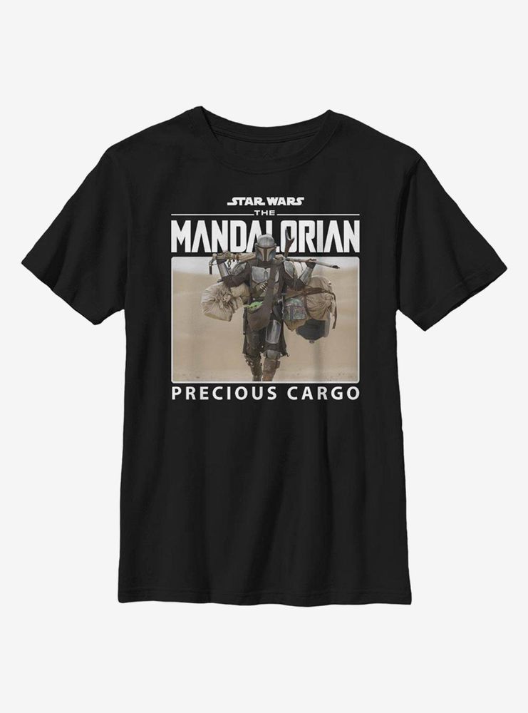 Star Wars The Mandalorian Mandomon Precious Cargo Walking Youth T-Shirt