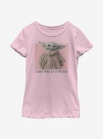 Star Wars The Mandalorian Child I Do What Want Youth Girls T-Shirt