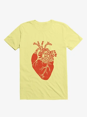 Anatomicat Heart Corn Silk Yellow T-Shirt
