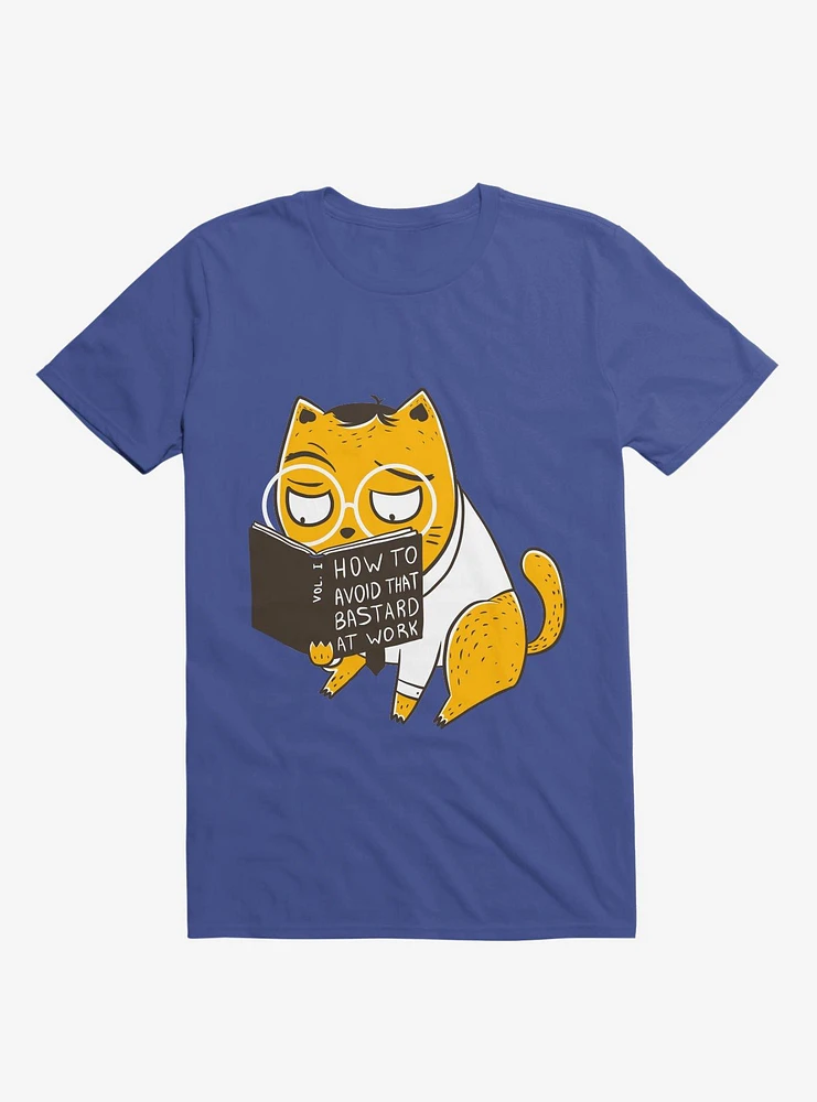 Avoid That Bastard At Work Cat Royal Blue T-Shirt