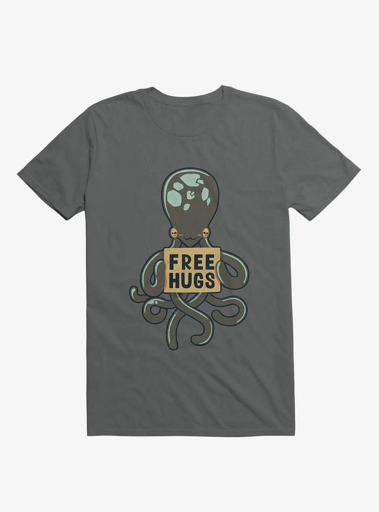 Free Hugs Octopus Charcoal Grey T-Shirt