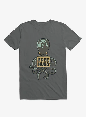 Free Hugs Octopus Charcoal Grey T-Shirt