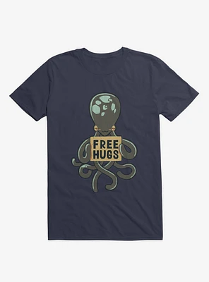 Free Hugs Octopus Navy Blue T-Shirt