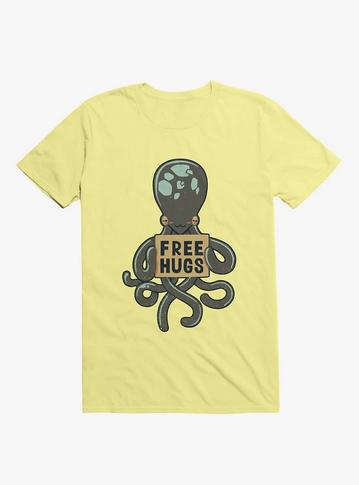 Free Hugs Octopus Corn Silk Yellow T-Shirt