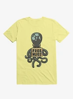 Free Hugs Octopus Corn Silk Yellow T-Shirt