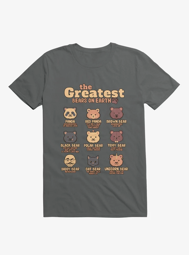 Greatest Bears Daddy Charcoal Grey T-Shirt