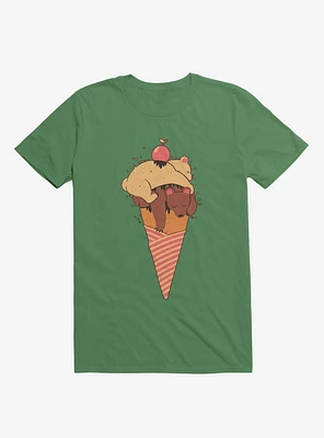 Ice Cream Bears Summer Kelly Green T-Shirt