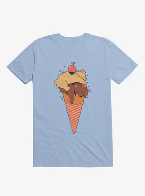 Ice Cream Bears Summer Light Blue T-Shirt