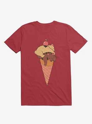 Ice Cream Bears Summer Red T-Shirt
