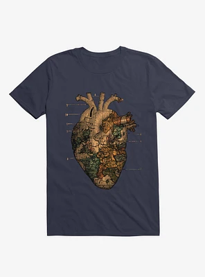 I'll Find You Heart World Map Navy Blue T-Shirt