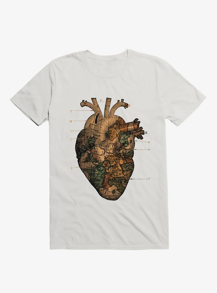 I'll Find You Heart World Map White T-Shirt